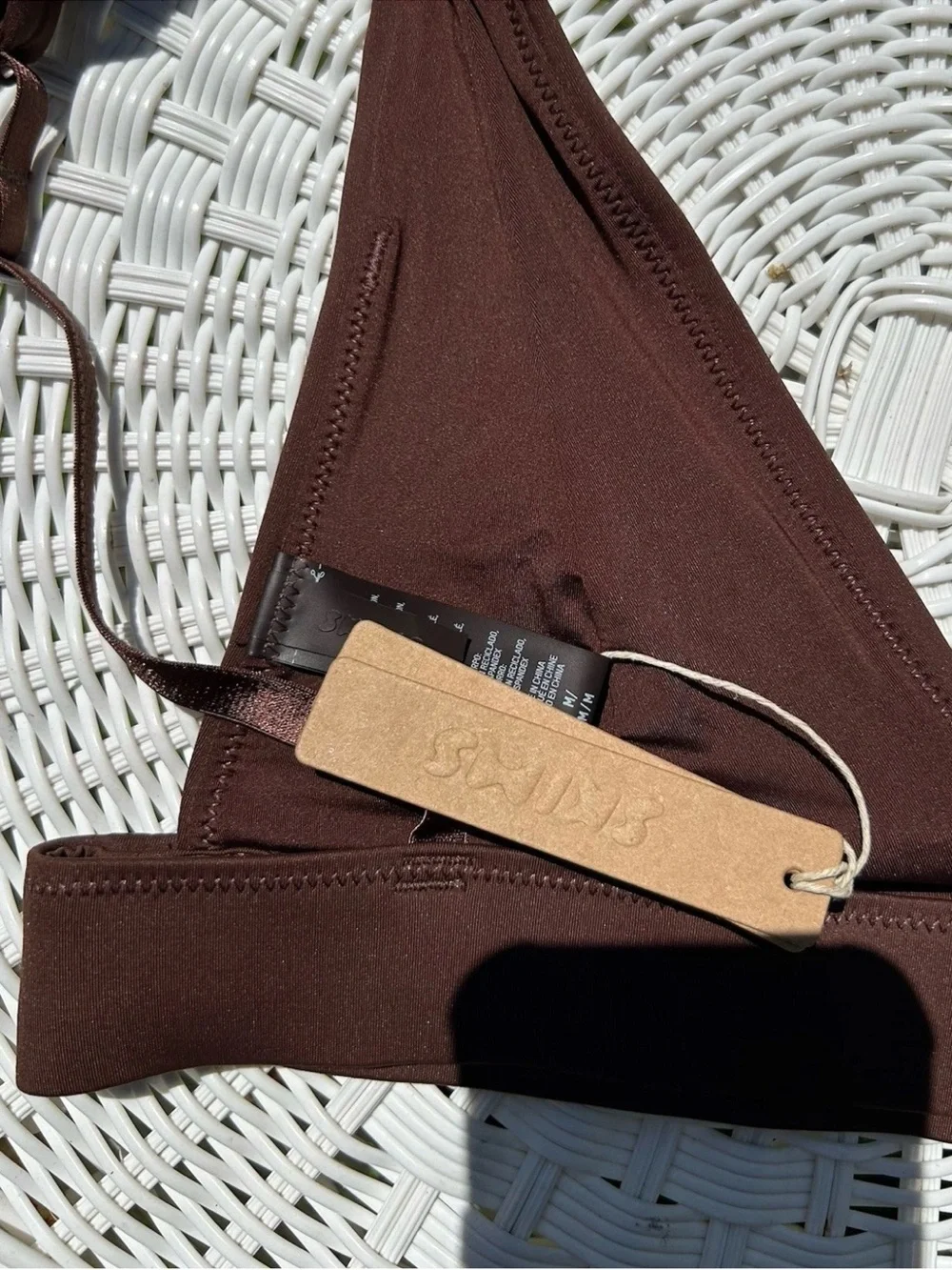 Skims Plunge Bikini Top & Bottom in Cocoa brown Size Medium