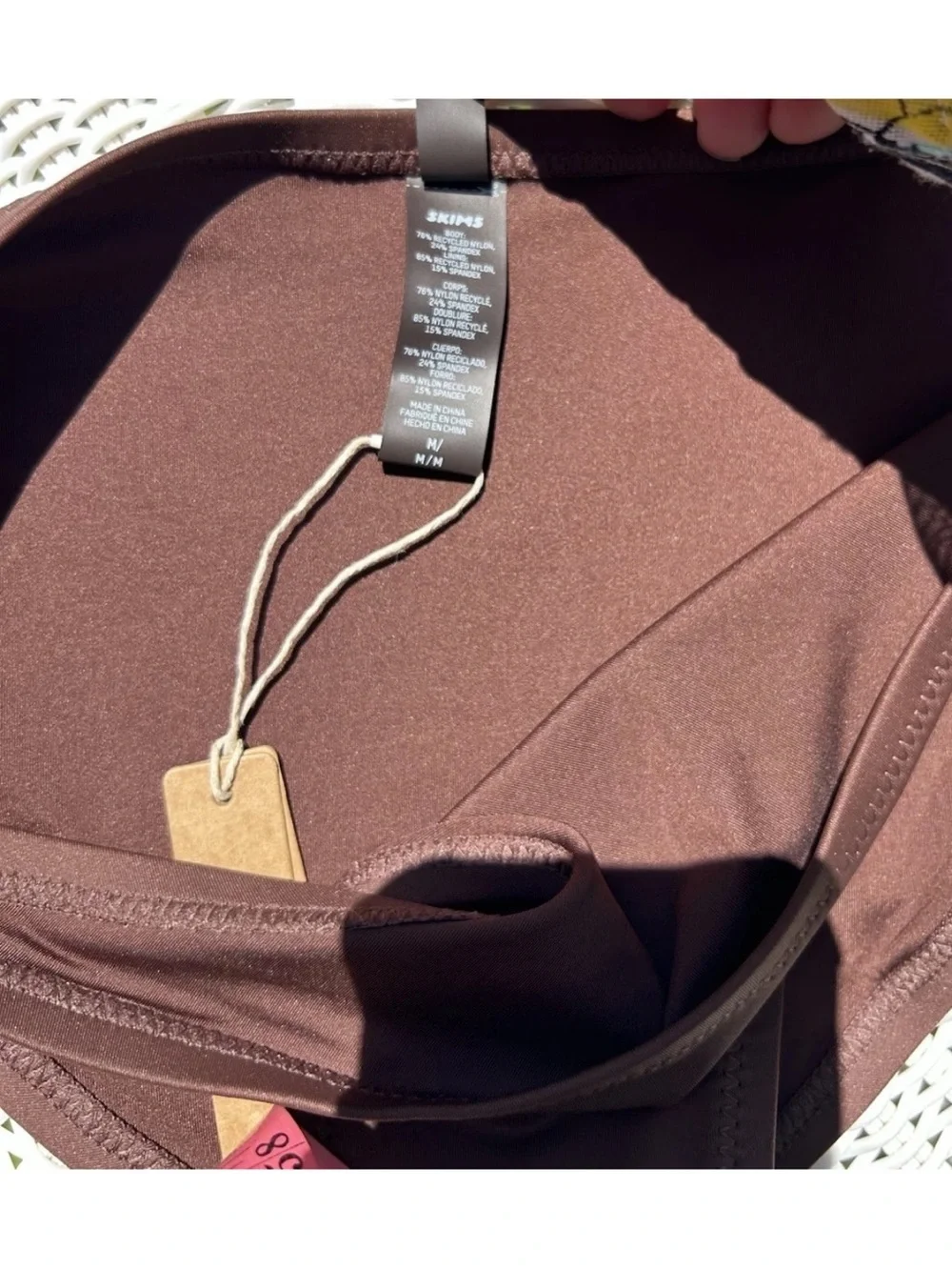 Skims Plunge Bikini Top & Bottom in Cocoa brown Size Medium