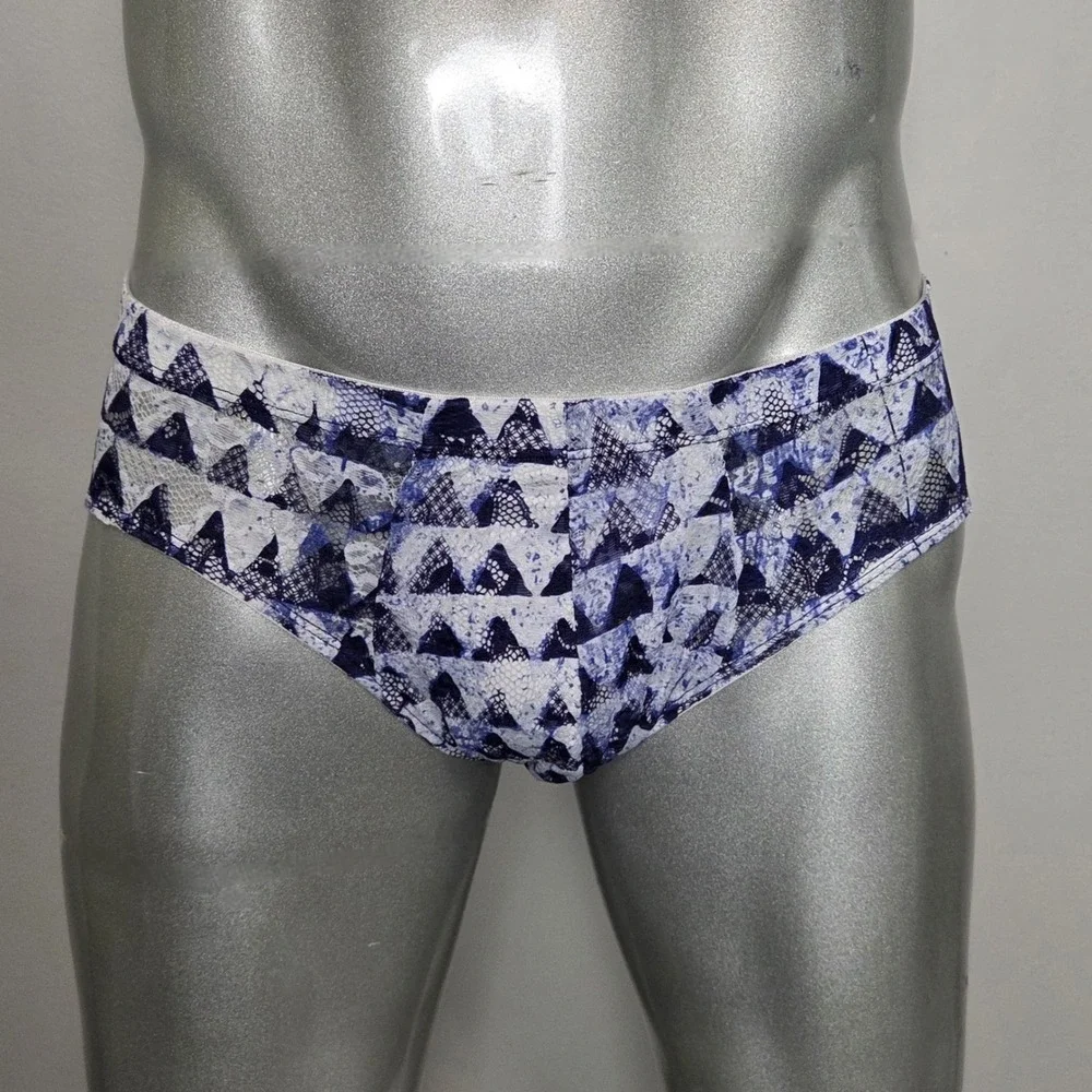 Cosabella‎ Men Never Say Never Comfort Micro Brief Blue White Lace Print size S