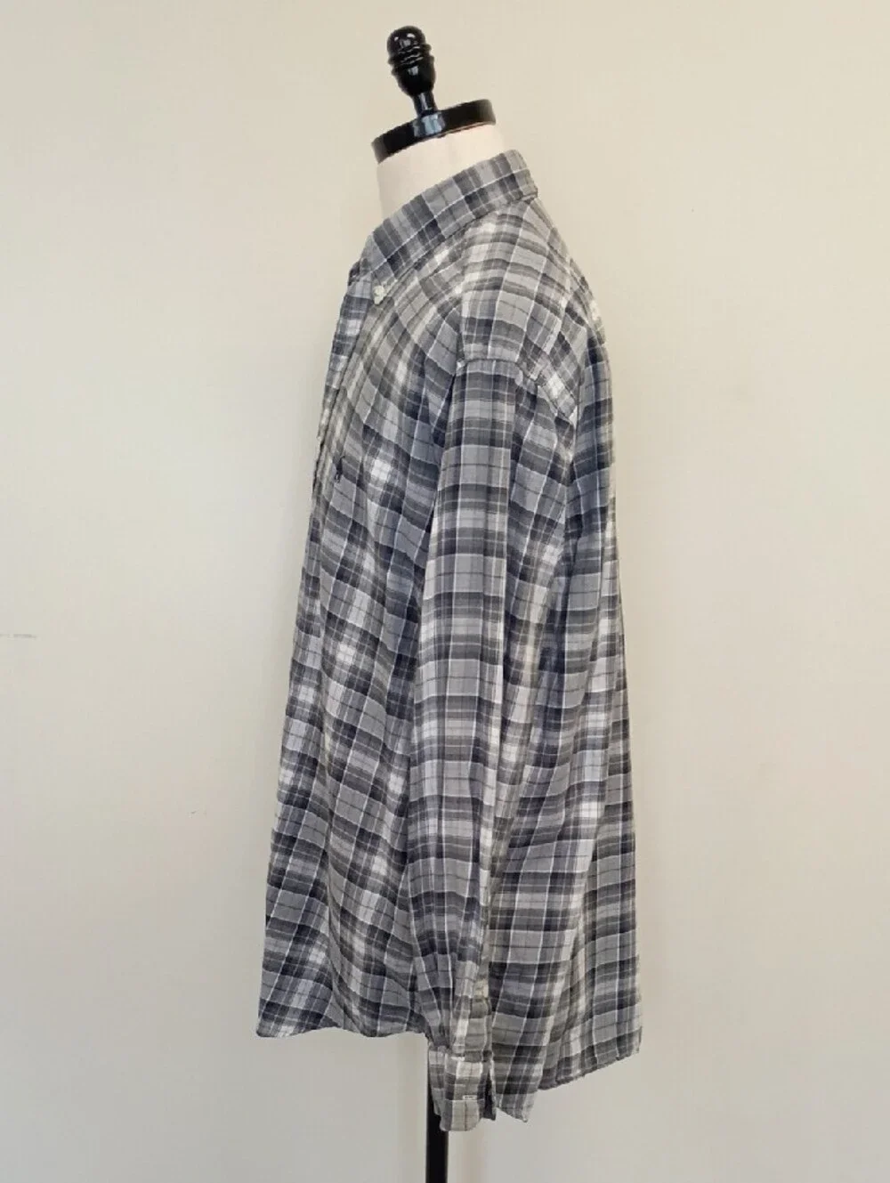 Polo Ralph Lauren Black White Plaid Button Down Shirt Size Large