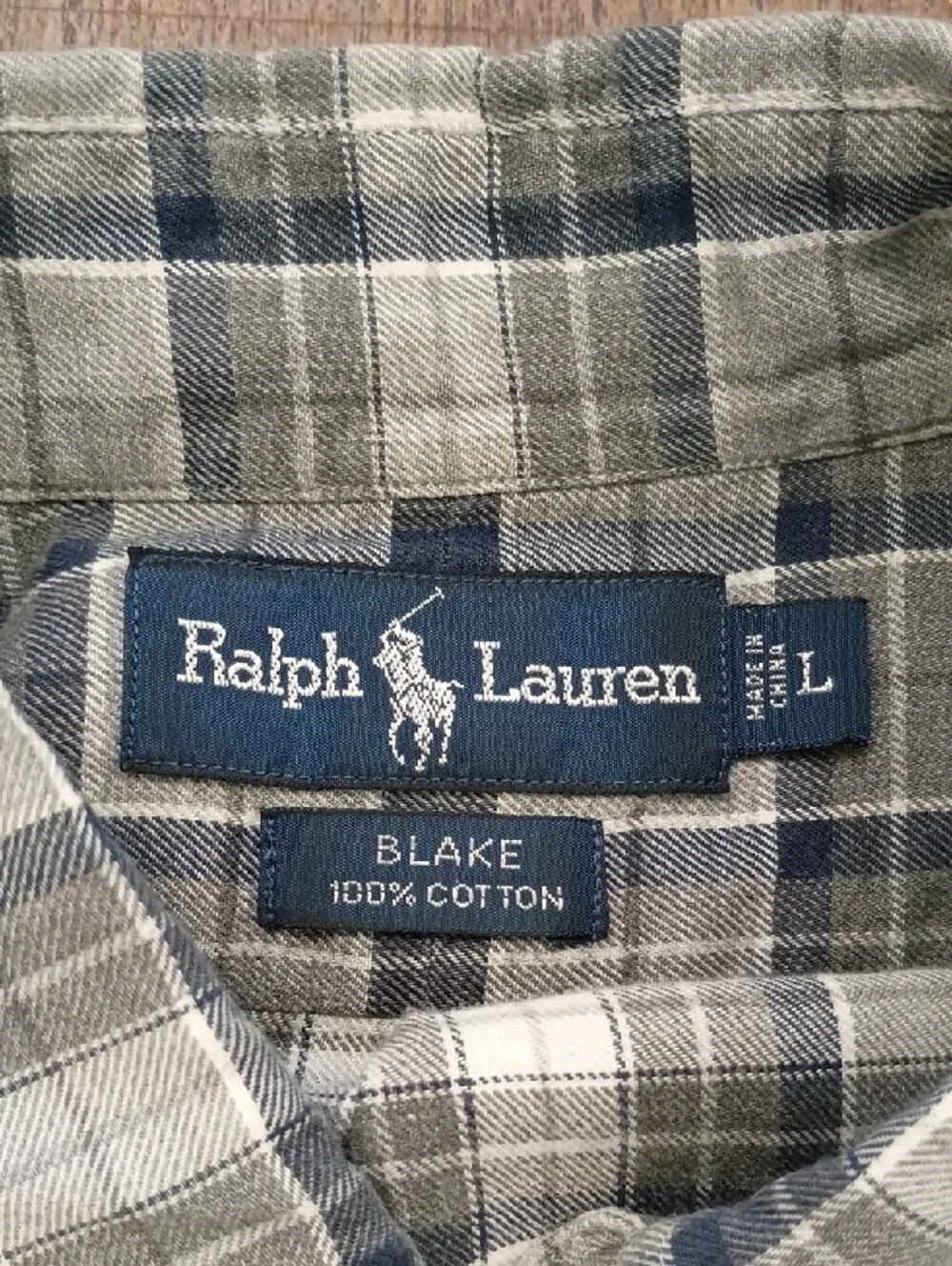 Polo Ralph Lauren Black White Plaid Button Down Shirt Size Large