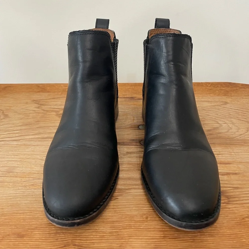 Madewell The Ainsley Chelsea Boot Leather Black Low Heel Ankle Women’s Sz US 7