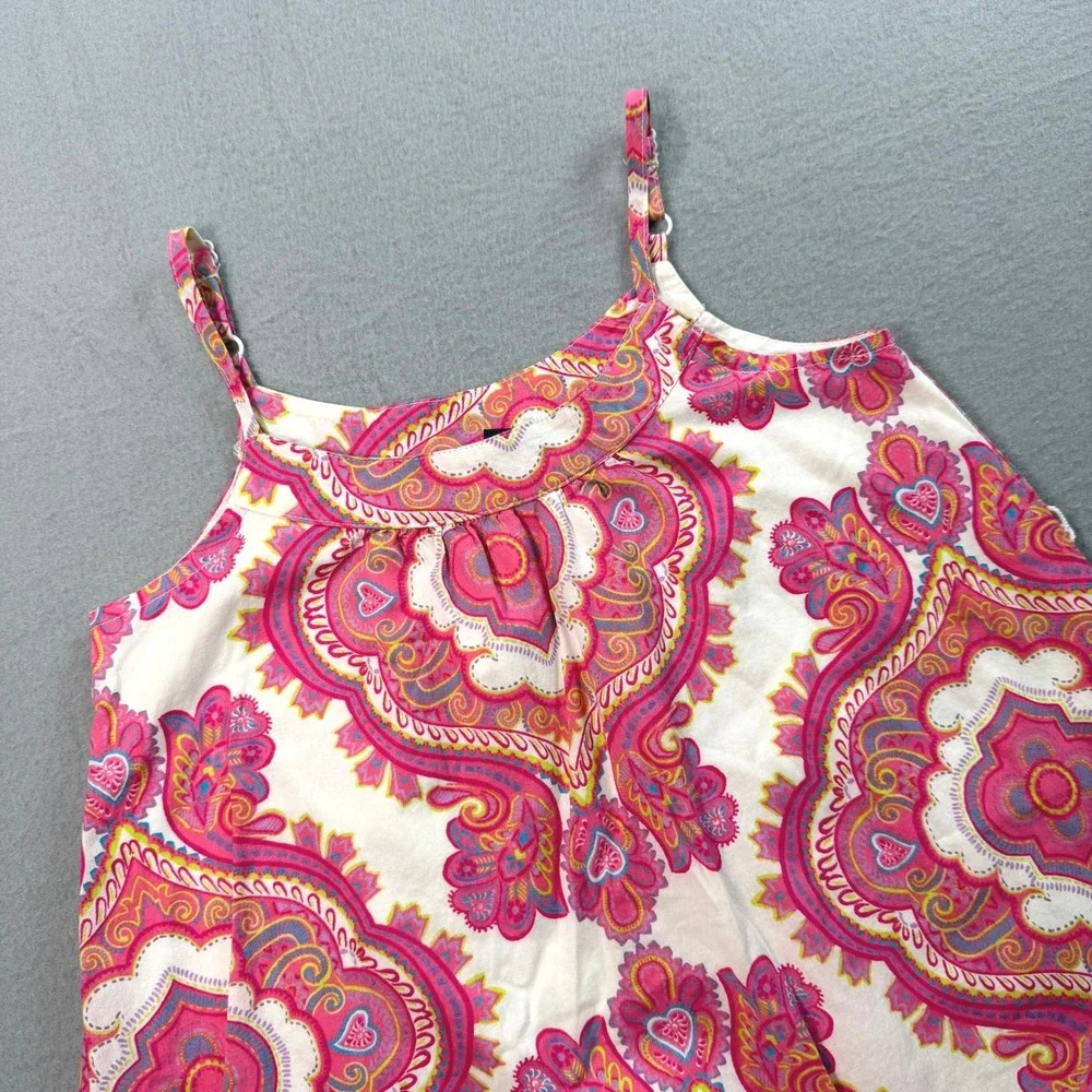 GapKids Pink Paisley Dress Girls S 6-7 Medallion Sleeveless Cotton Boho Summer