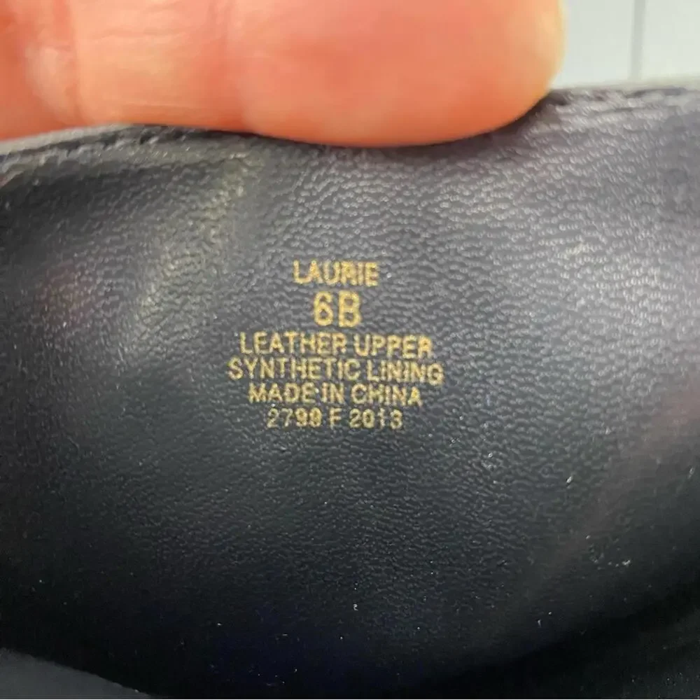Ralph Lauren Laurie black leather ankle boots with gold tone hardware, 6B