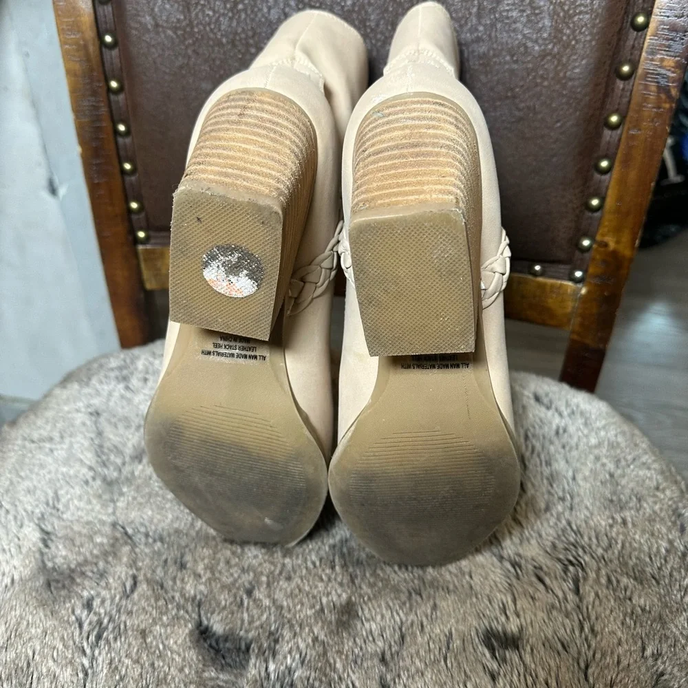 Dolce Vita Karyn Ankle Koolson Western Cowboy Cream Boots,