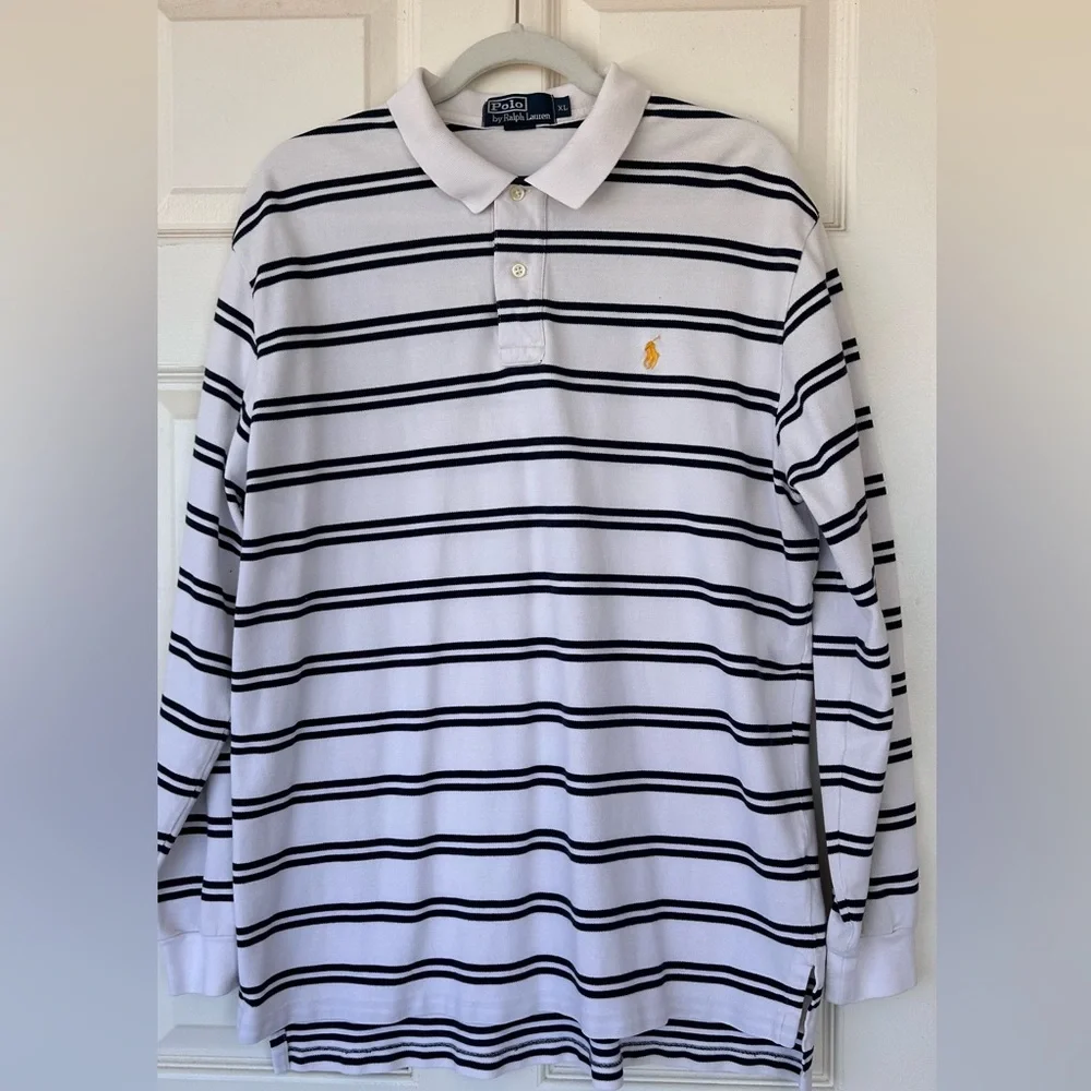 Polo by Ralph‎ Lauren Long Sleeve Pique Polo Shirt Size XL