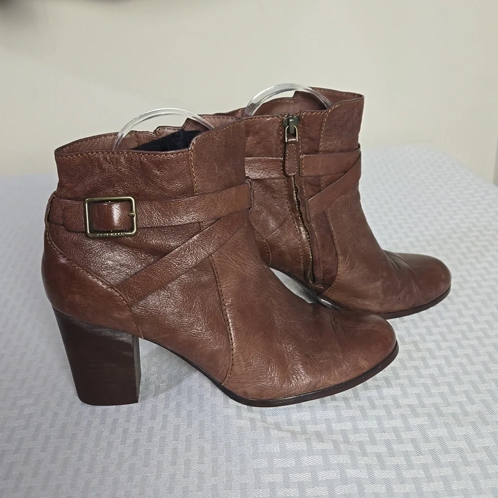 Cole Haan brown leather ankle booties