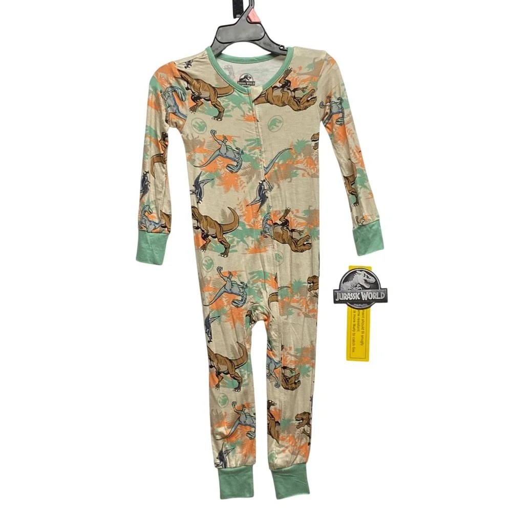 Jurassic World & Bluey Kids Pajamas Bundle 2 Pack Zip‎ Up Sleepers 12 MOs NWT
