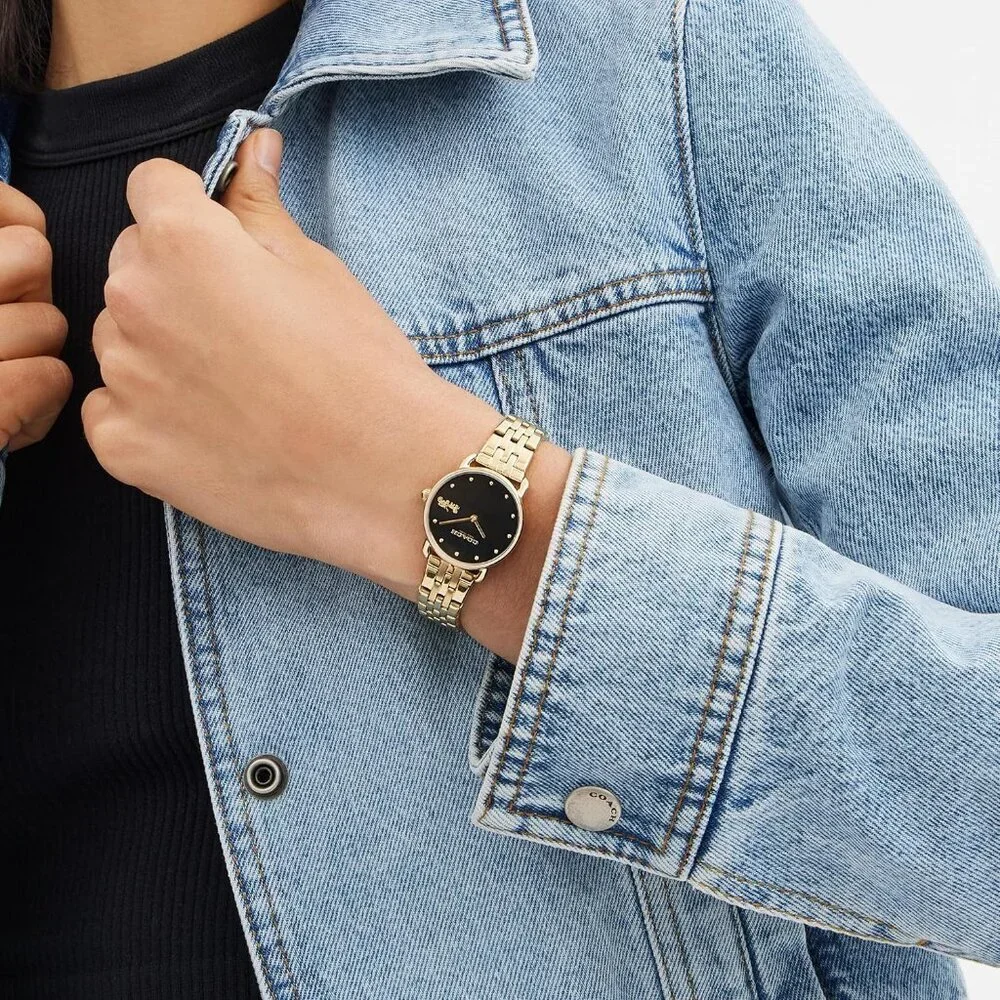Women's Gold Plated 2H Quartz Watch Stainless Steel Bracelet Water Resistant