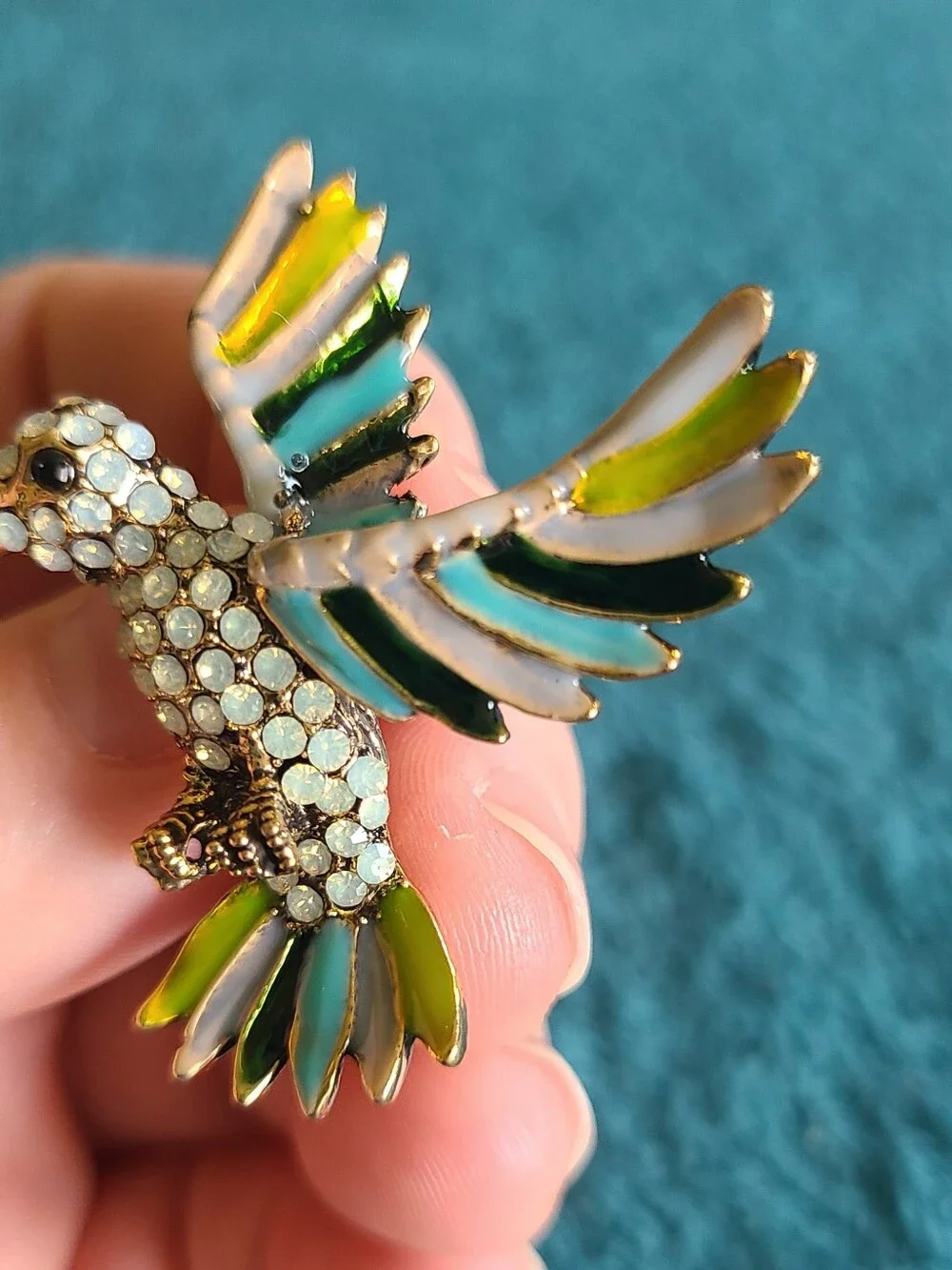 Vintage hummingbird brooch