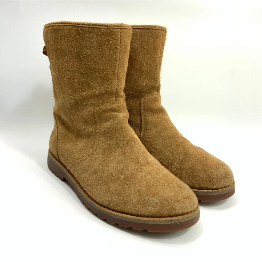 UGG Tan Suede Lace Back Short Boot 5