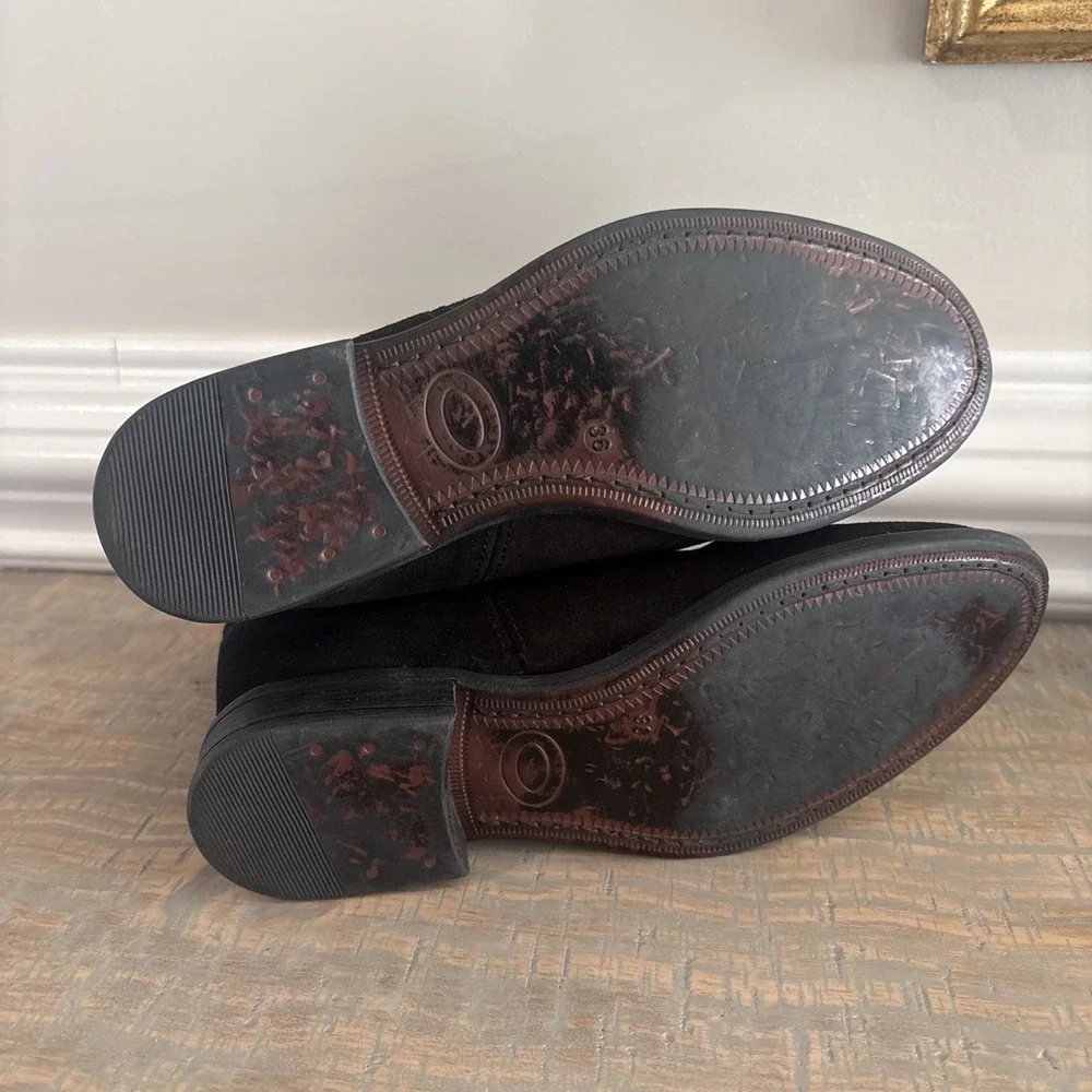 Anthropologie Hidden Wedge Booties Black‎ Size 36