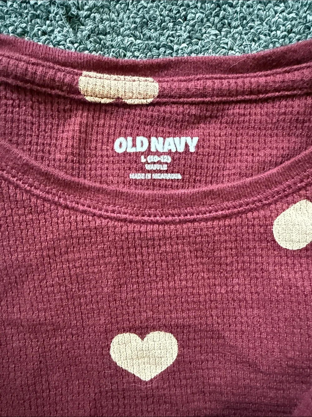 Kids Burgundy Heart Thermal Top & Teal 'Magic Everywhere' Graphic Tee (Pair)