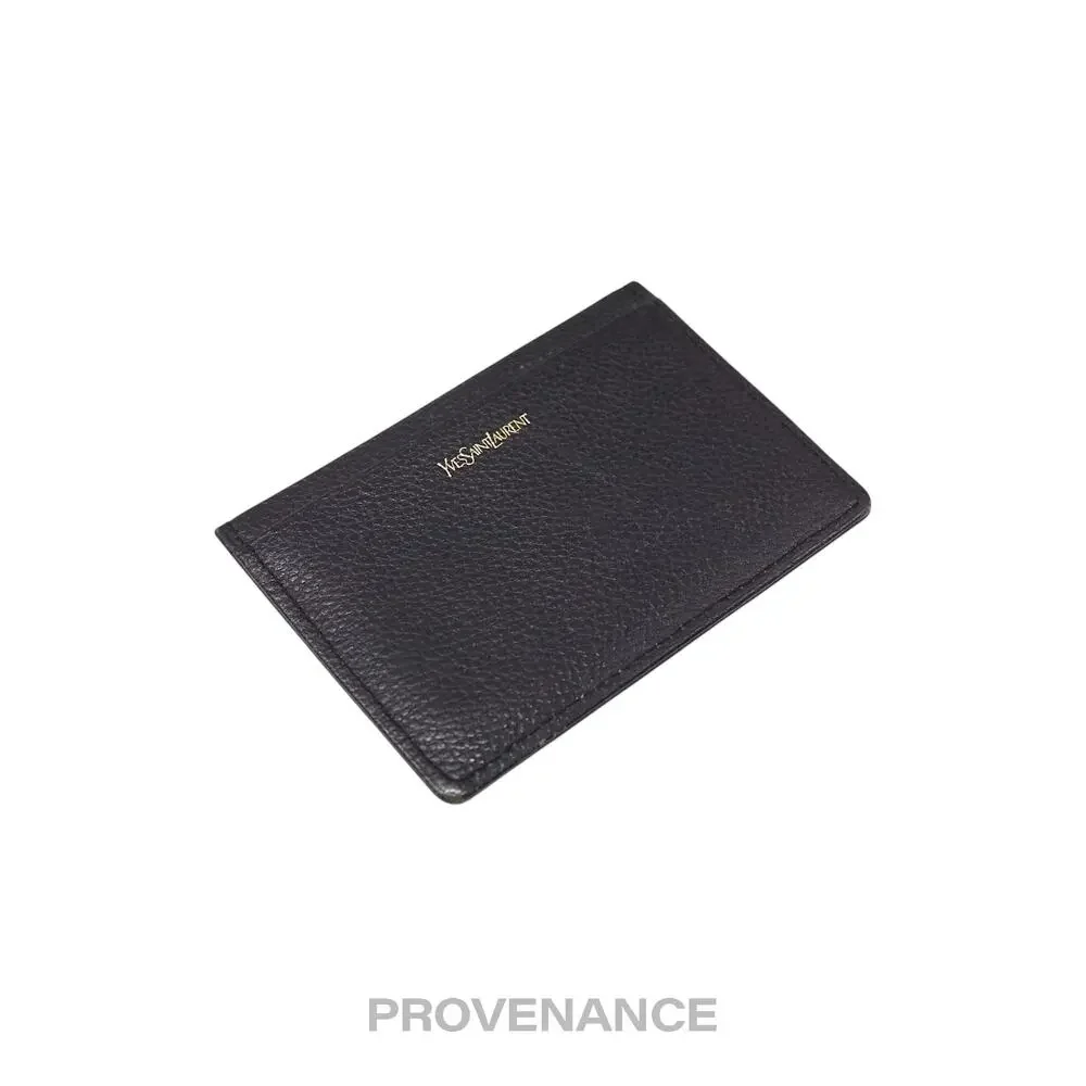 🔴 Saint Laurent Paris YSL Logo Card Holder Wallet - Black