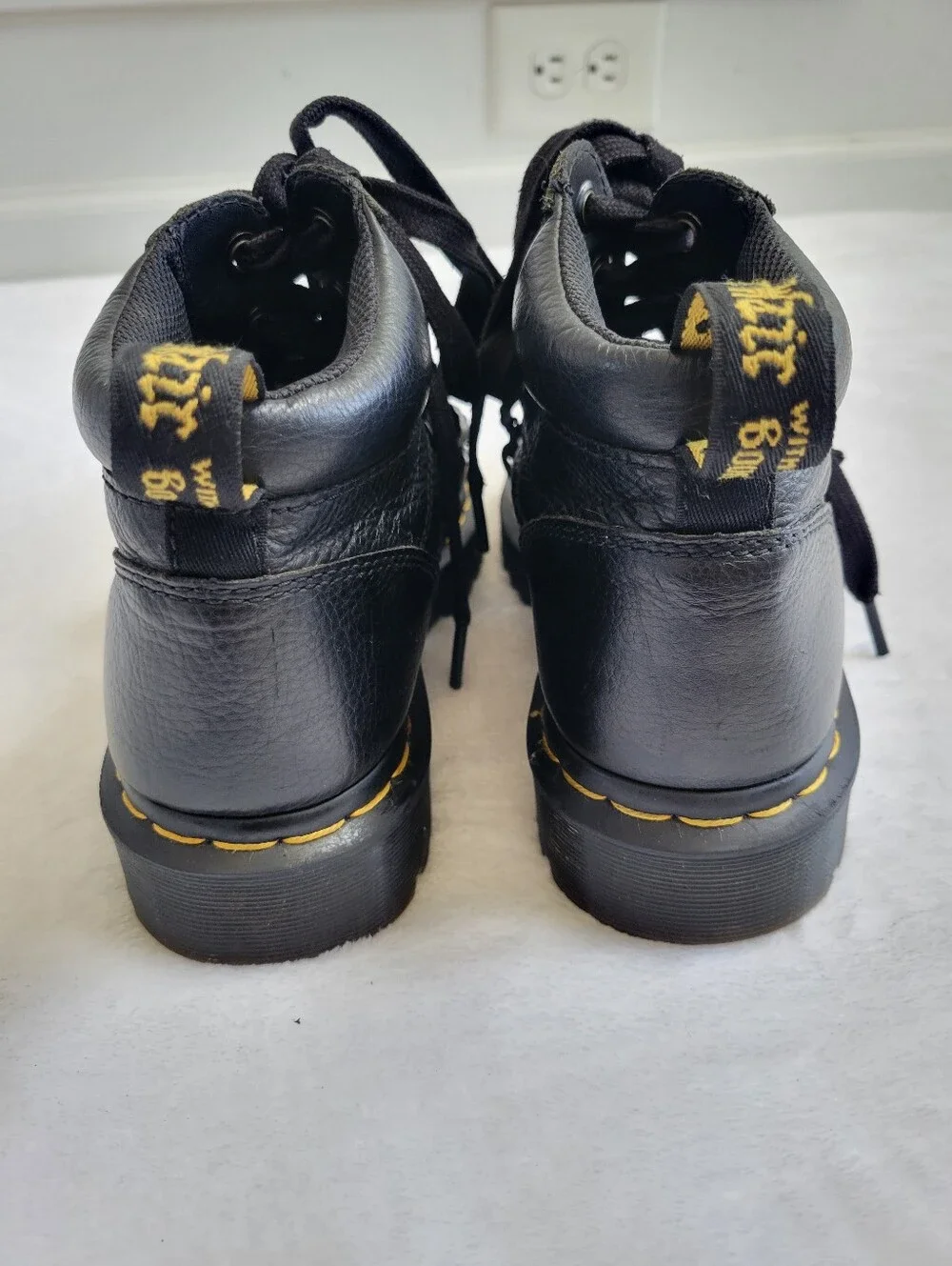 Dr. Martens Zuma II Black Leather Strap Ankle Boots Women's US 7