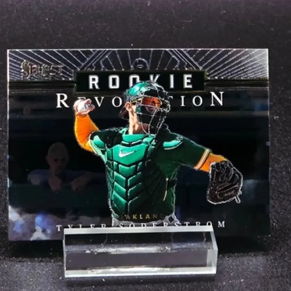 Tyler Soderstrom Orange Flash Prizm Three Hole Rookie Revolution Athletics Star