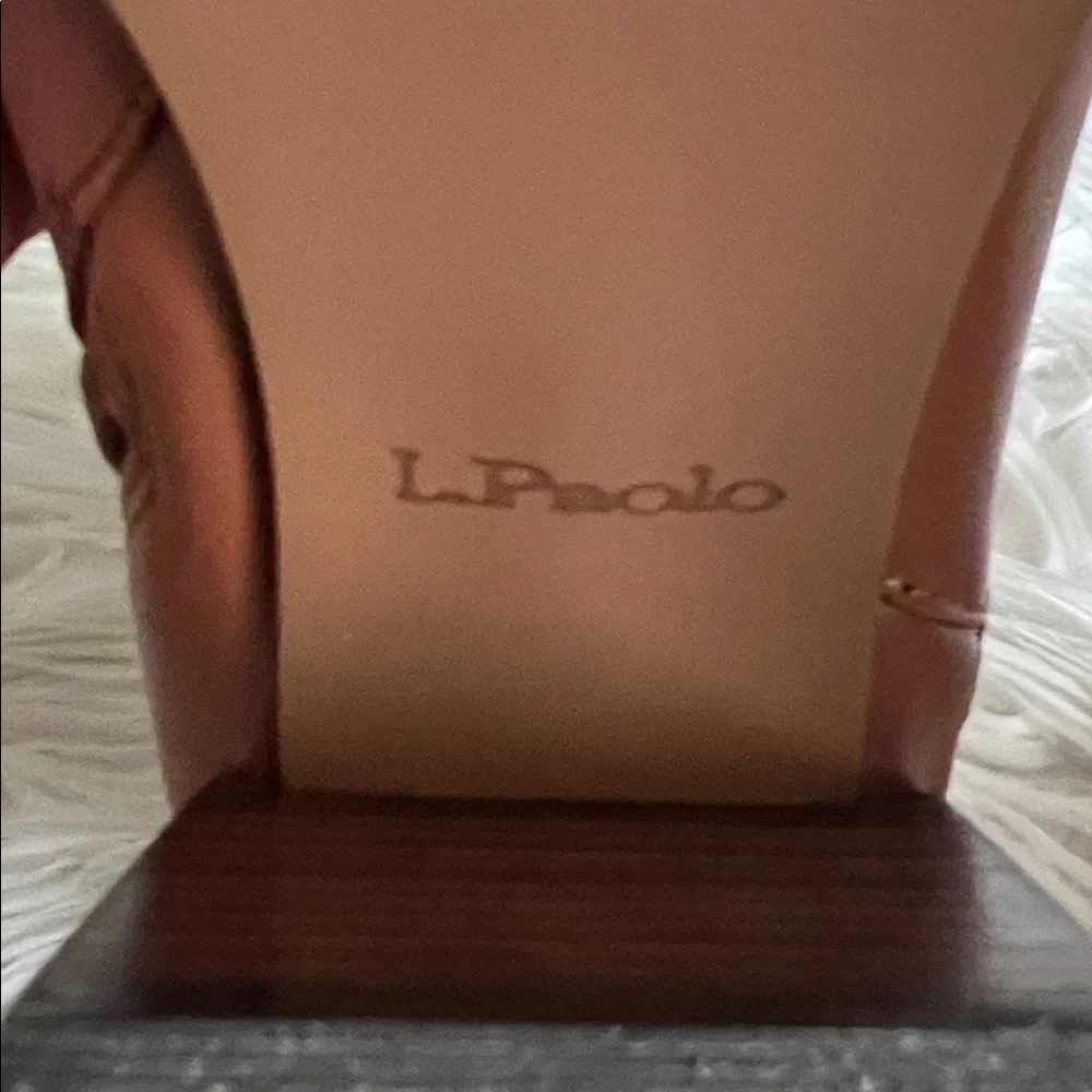 Linea Paolo Block Heel Pointed Toe Cognac Ankle Boots Size 8 1/2