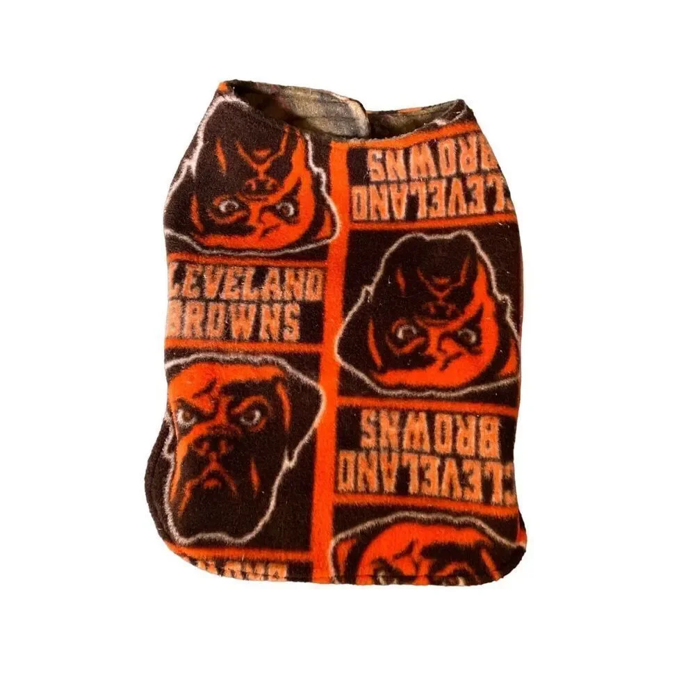 Cleveland Browns football fleece outdoor dog sweater size XS