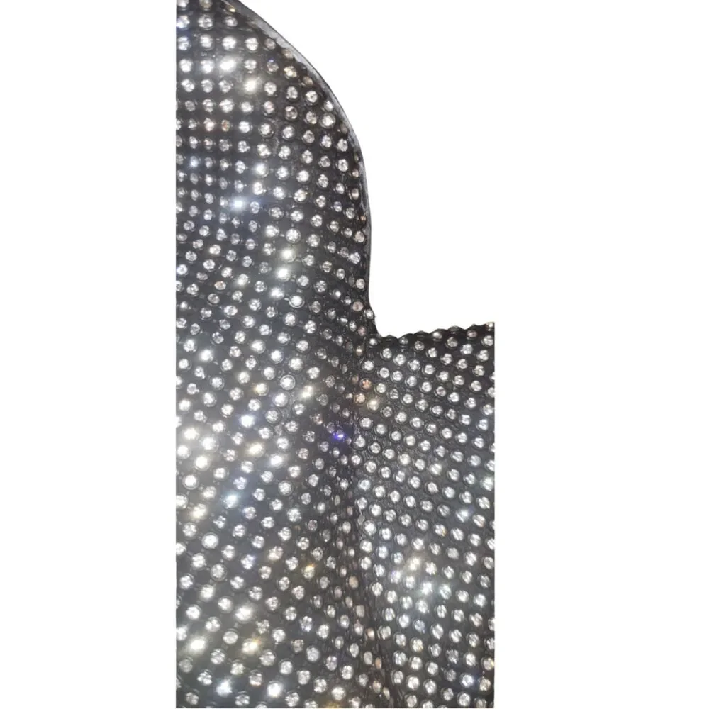 Olivaceous Rhinestone Slouch Over Knee Boots Crystal Sparkle Women's Size 6.5