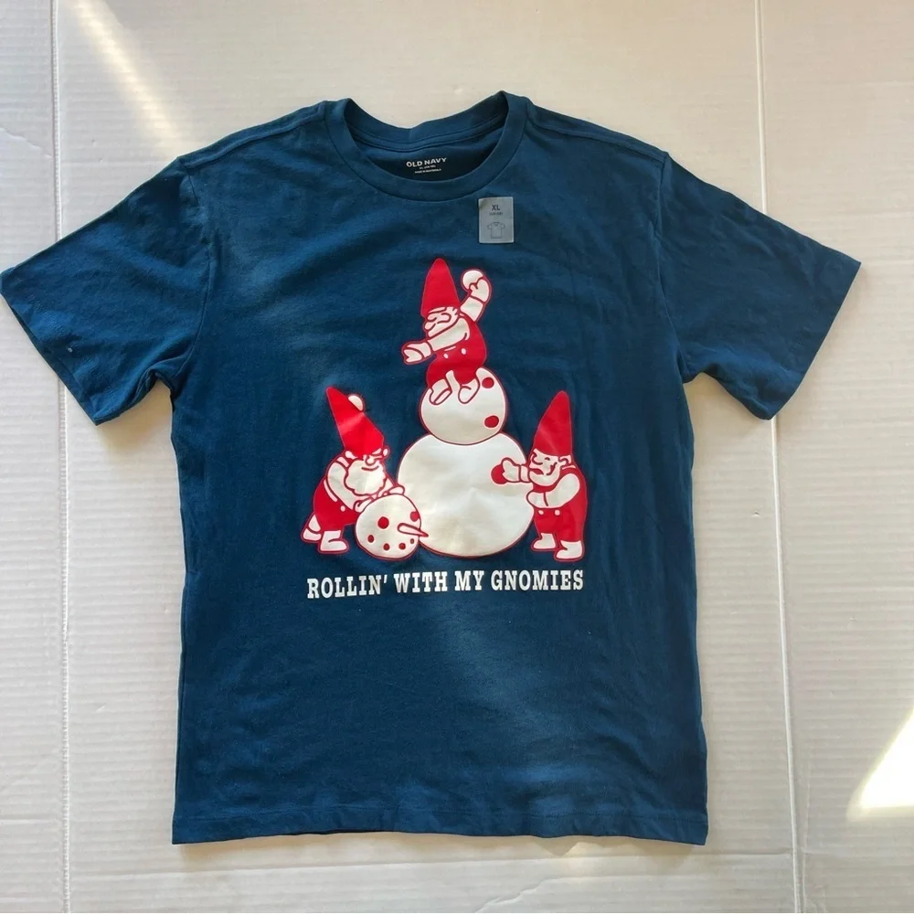 Old Navy Set Of 4 Graphic Kids T-Shirts Set - Green, White, Blue, Gray SZ XL