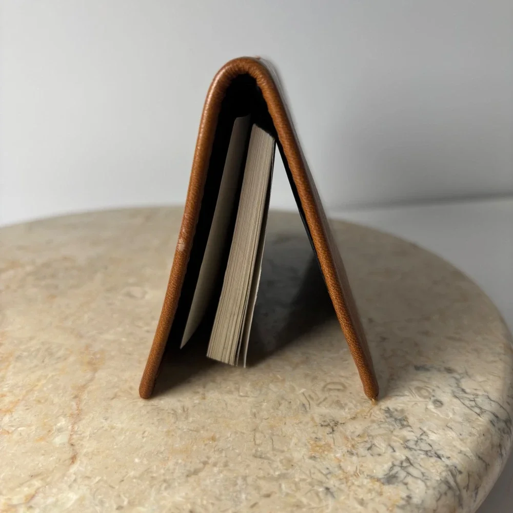 Ohio International Company Checkbook Cover OS Brown Leather‎ Vintage Bifold