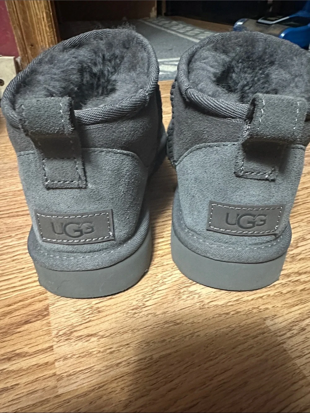 Grey Ugg mini boots