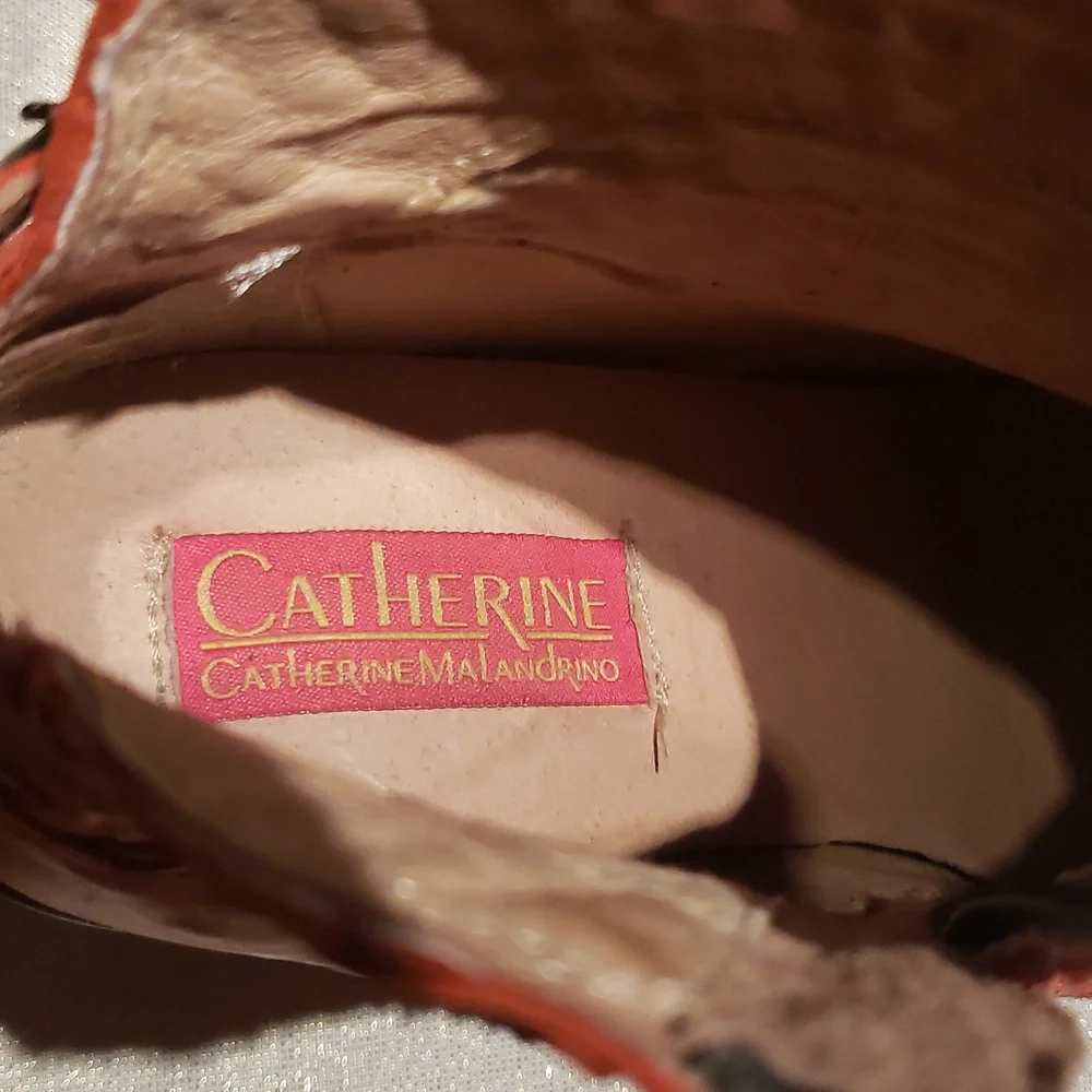 Catherine Malandrino Bootie Boot Woven Leather Women's 40 RED