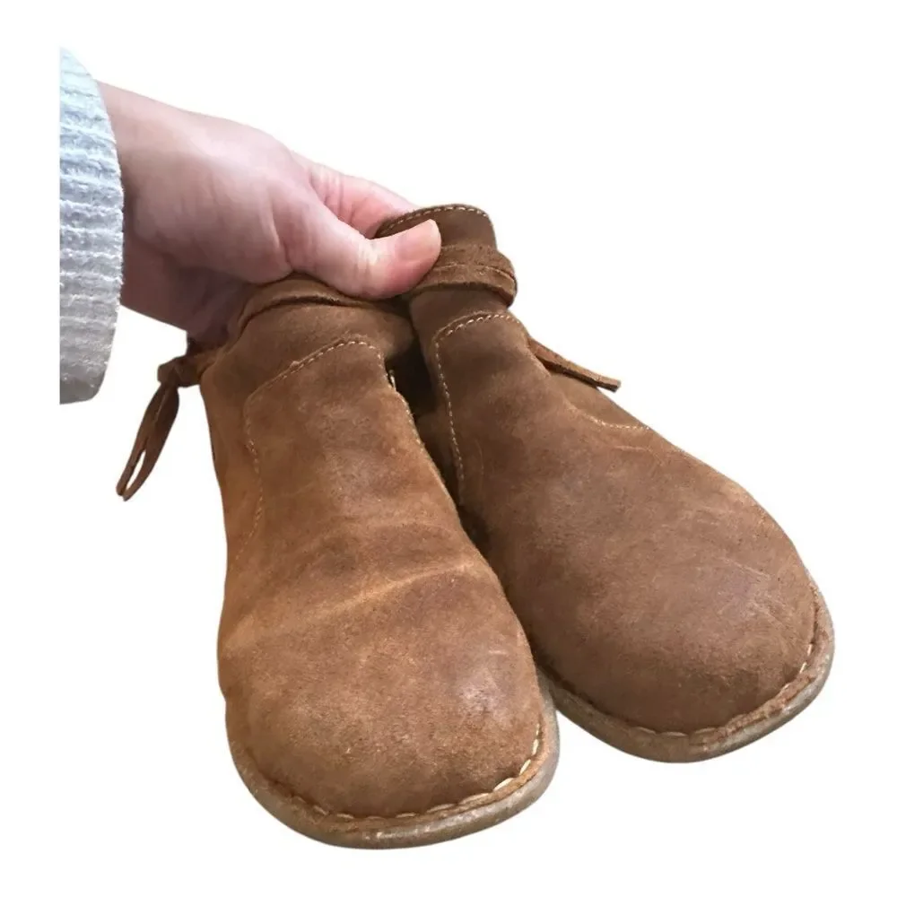 Born Boots | Womens Tarkiln Ankle Booties Brown Leather Side Zip BR0017406 | 7