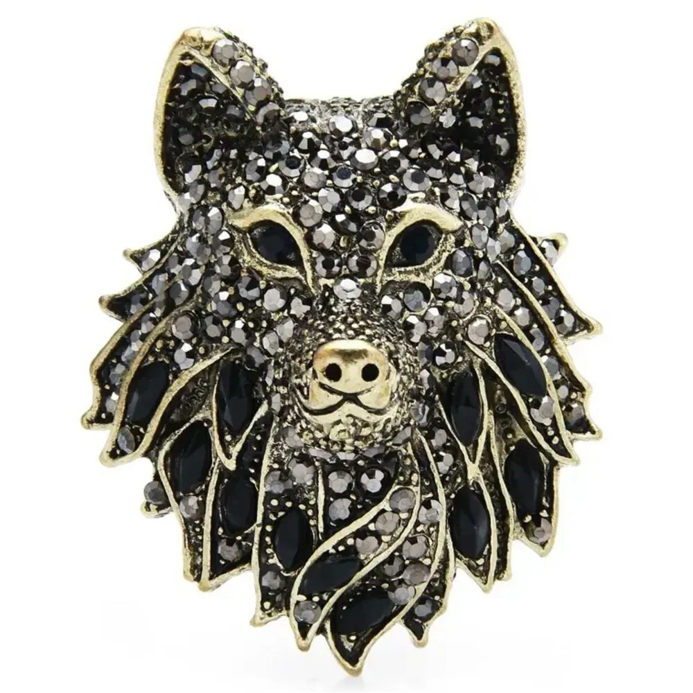 N/A wolf rhinestone
