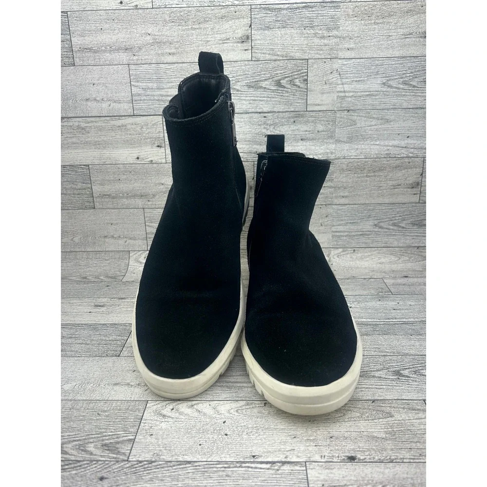 Blondo Waterproof Black Suede Ankle Boots B3517 015 Women Sz 9 M Platform Zipper