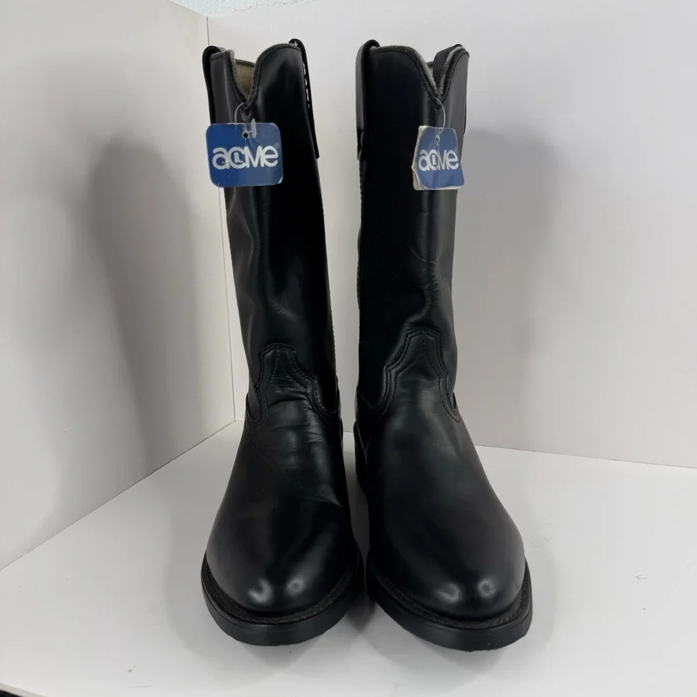 Acme Women's Vintage Black, Riding Boots Size 8.5D Brand New With Tags