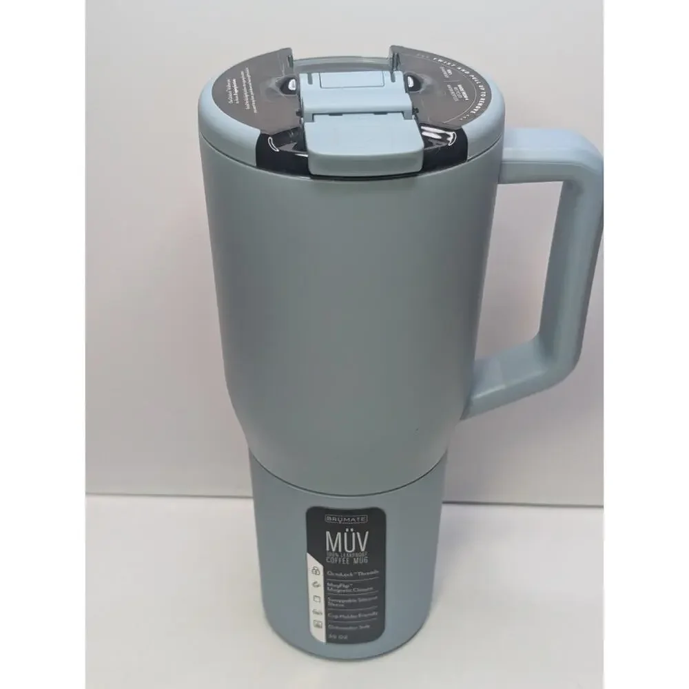 BrüMate Müv 35 oz Leakproof Travel Coffee Mug Mist Blue New
