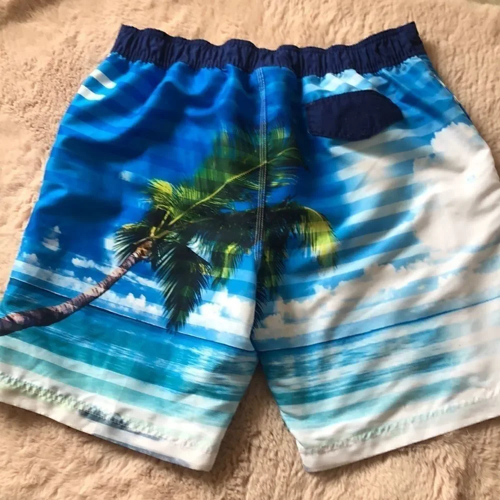 Corona bright color palm tree men’s swim trunks