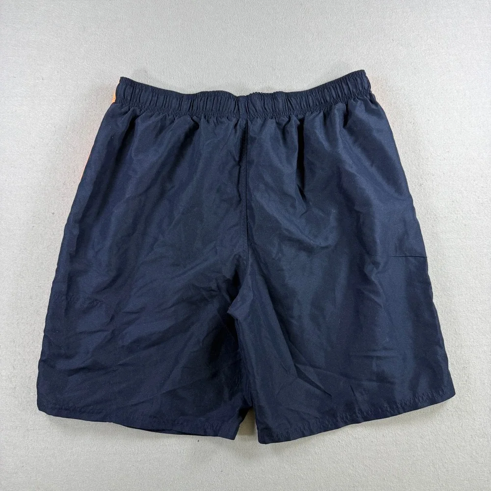 Nike Swim Trunks Men XL Navy Orange Stripe Board Shorts Racer Volley Beach Surf