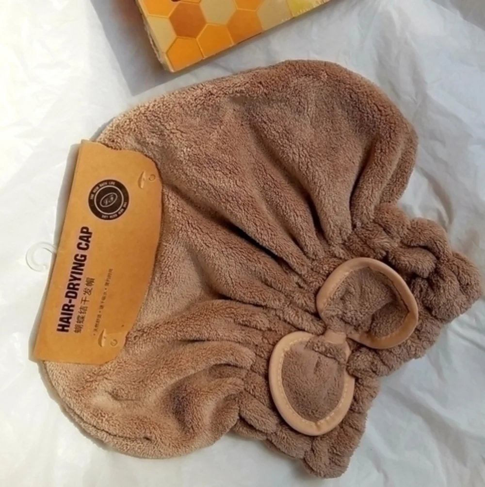 Plush Bow Accented Hair Drying Cap
