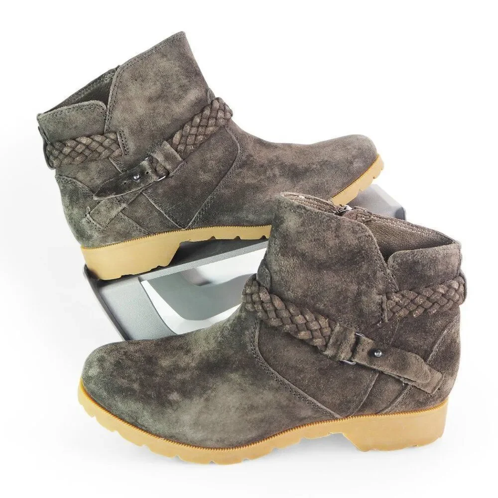 Teva Delavina Suede‎ Waterproof Ankle Boots Dark Brown 1008601 Women's 6.5