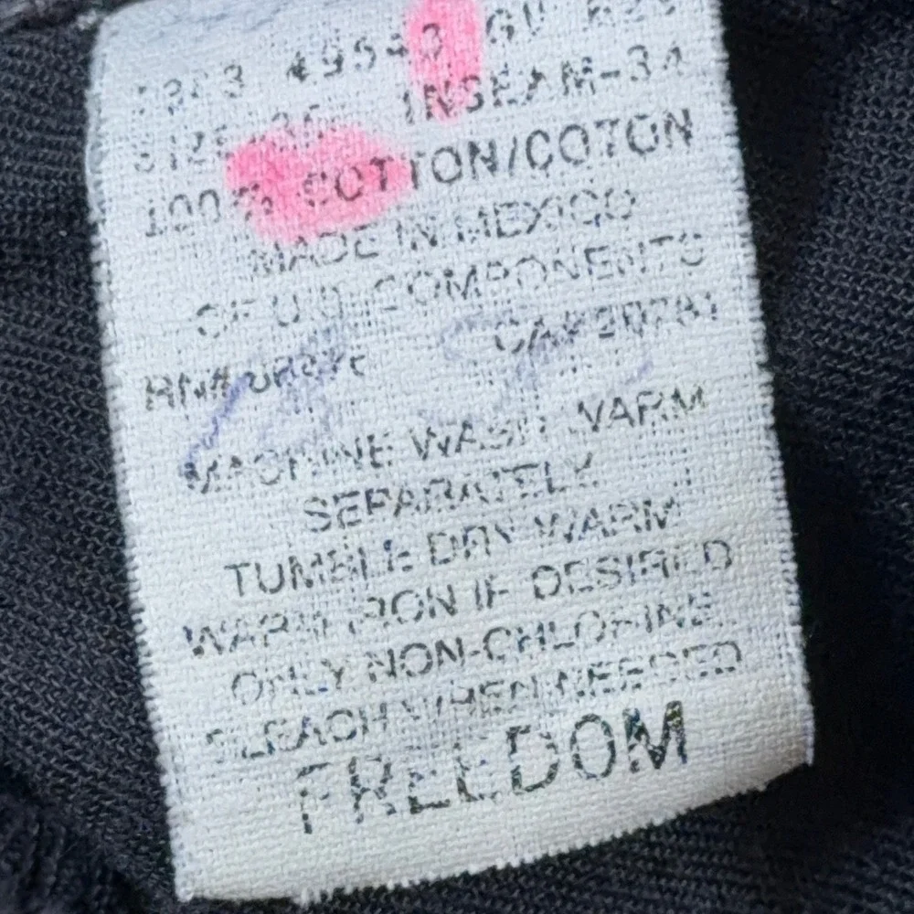 Tommy Hilfiger Vintage Mens Jeans Faded Black Straight Leg Flag Logo Denim 36x34
