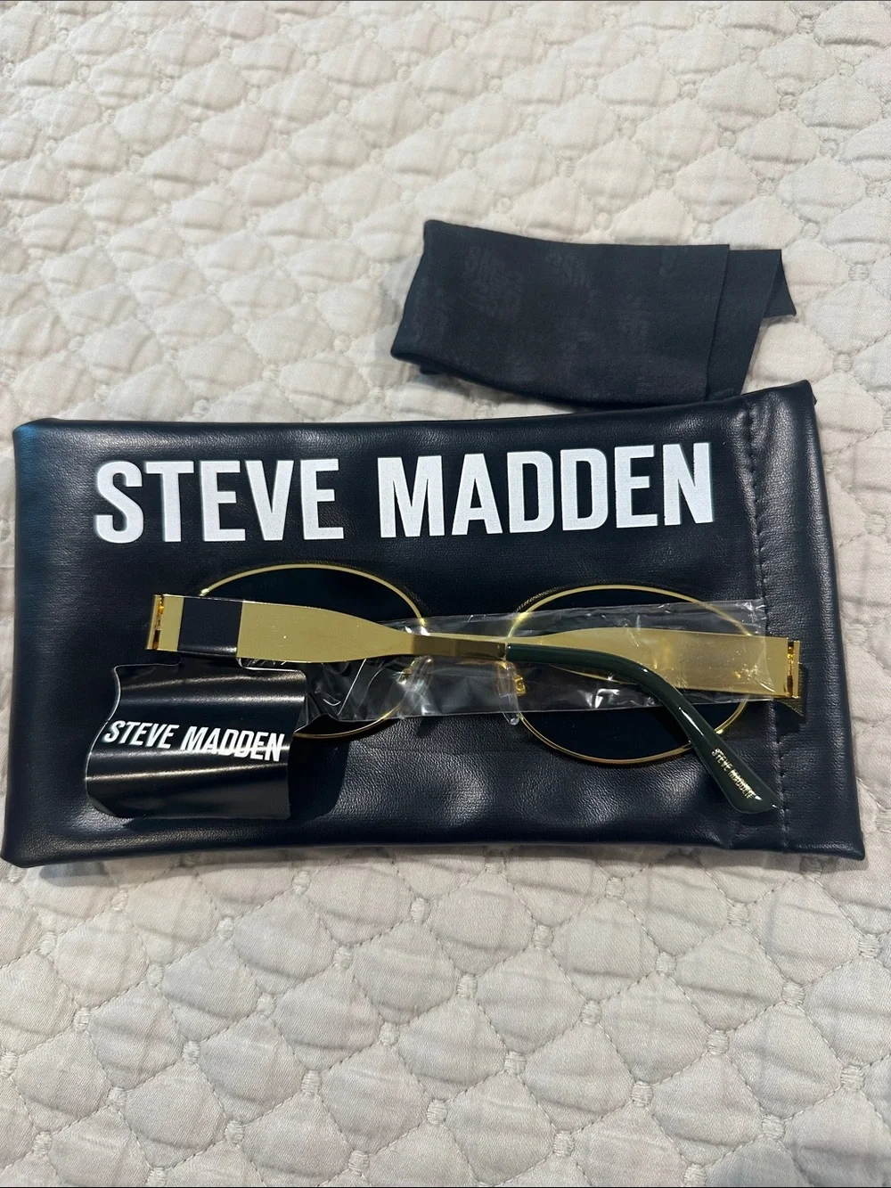 Steve Madden Black Sunglasses with Gold Frame