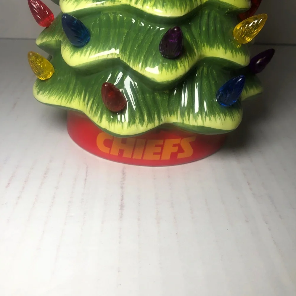 NFL Team Ceramic Christmas Tree  Kansas City Chiefs Football Team New In The Box