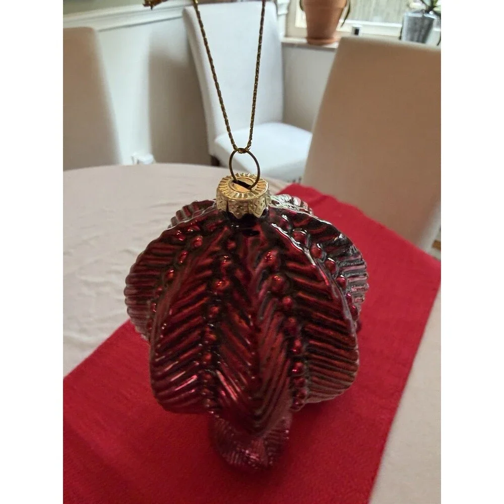 Christmas Tree Topper Star  and red  ornaments - Christmas Theme Decor