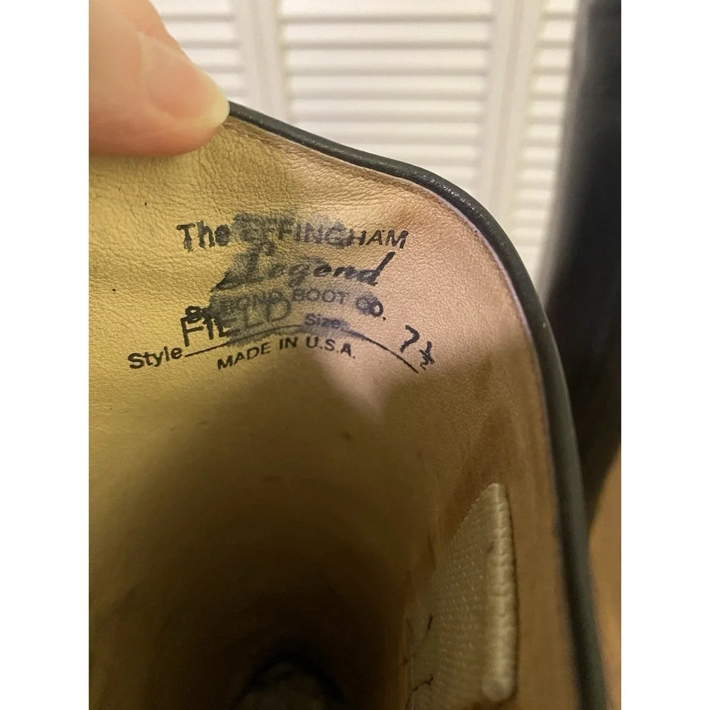 Vintage Y2K English Tall Riding Boots Black Leather Slim Calf 7.5 Equestrian