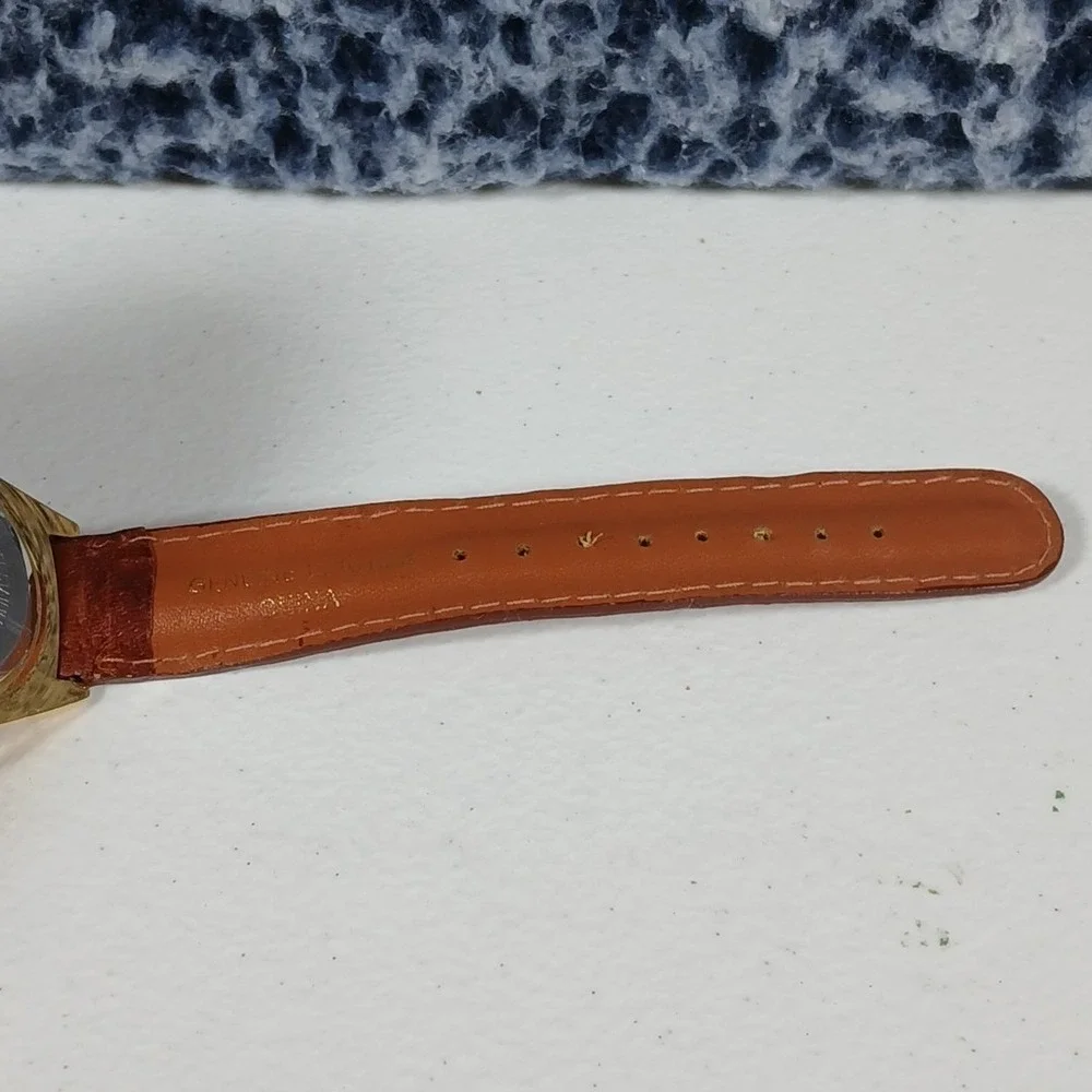 Gitane Quartz Watch Mens Brown Gold Two Tone Dress Casual 1990s Vintage