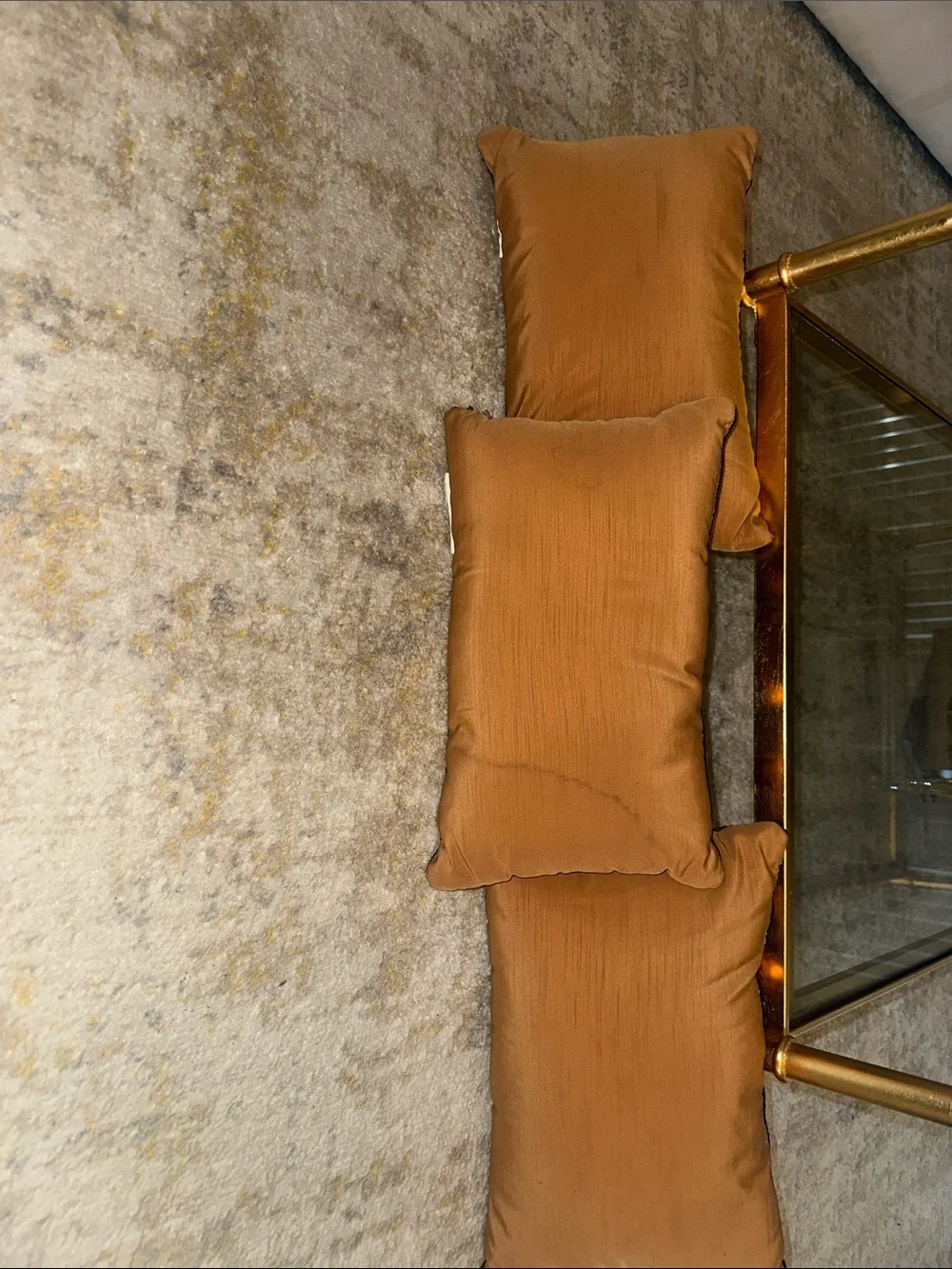 Copper Gold Sequin Throw Pillow Set - Trio