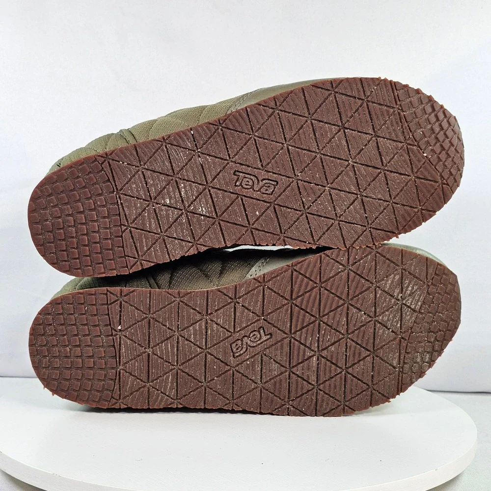 Teva ReEmber Mid Olive Green Quilted Slip On Booties 1123431 Womens 9