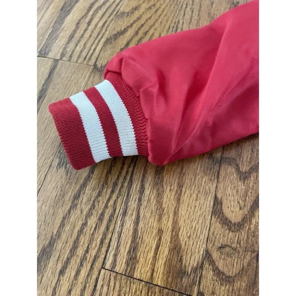 Vintage Mickey Mouse Satin Jacket Kids Size 5 Disney Red Bomber 80s 90s