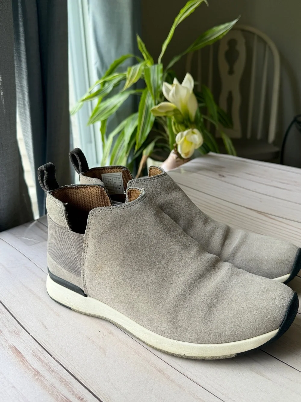Vionic Slip-On Ankle Boots in Light Taupe