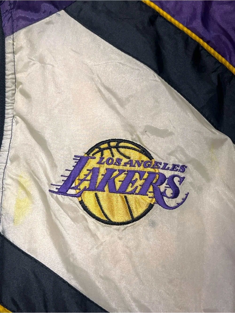 Fan Gear Los Angeles Lakers Colorblock Hooded Windbreaker Purple‎ Black Vintage