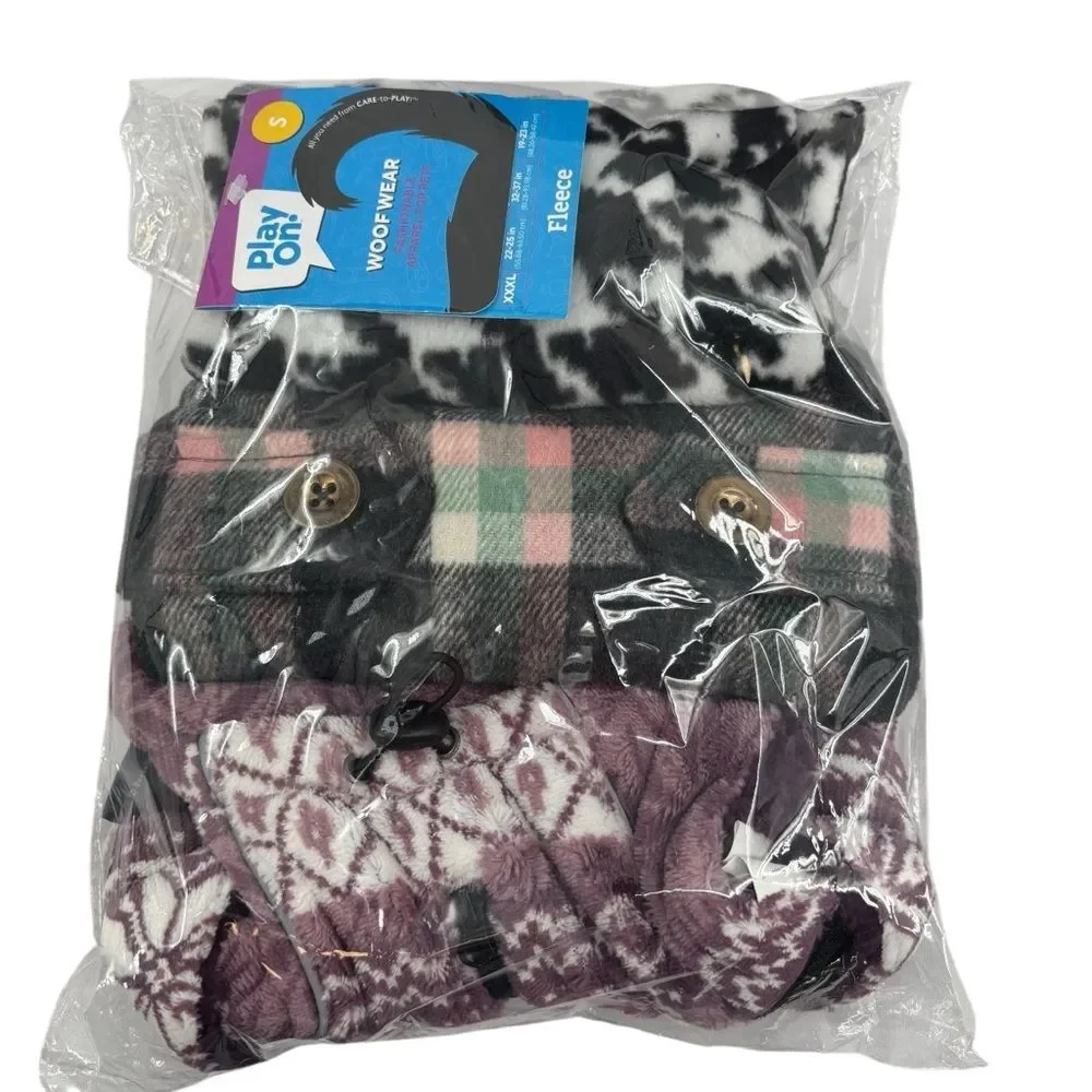 Small Pet Fleece Blanket Sweater (set of 3)