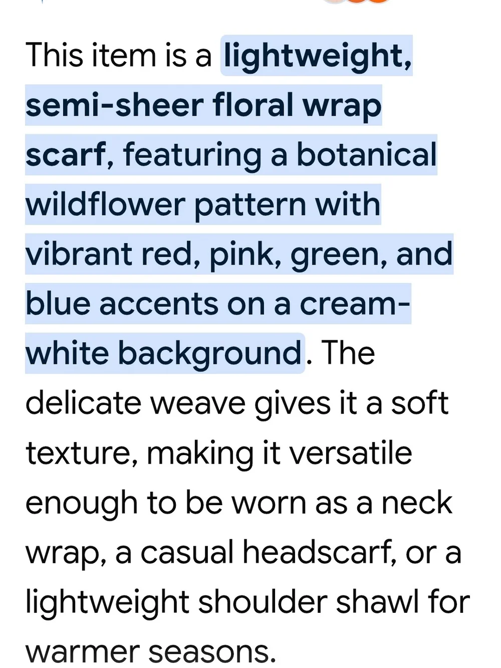Floral Voile Scarf in Cream with Pink & Red Blooms