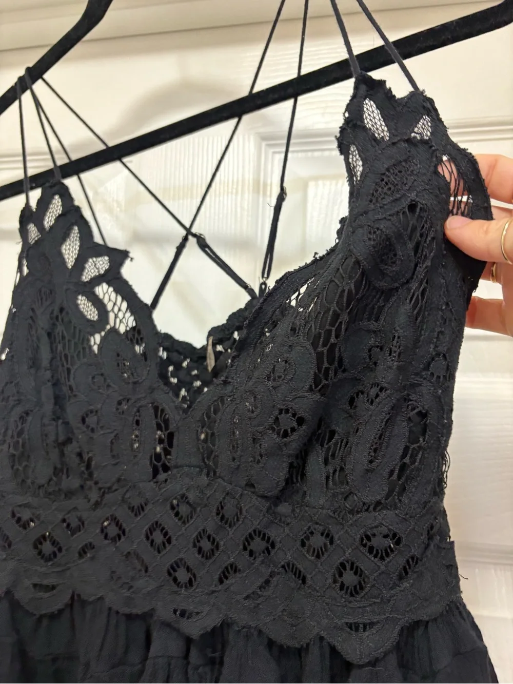 Free People black adella cami tank size medium